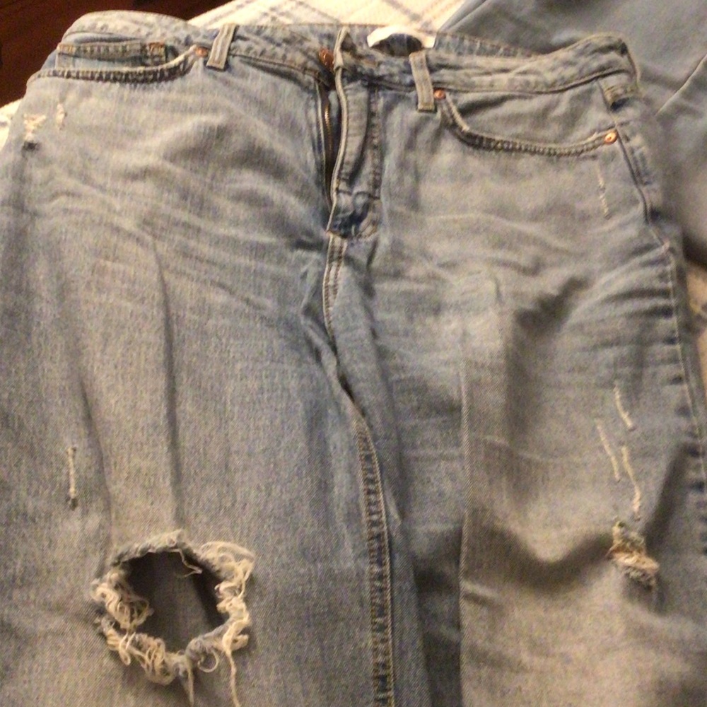 LC Lauren Conrad Light Blue Distressed Boyfriend Jeans